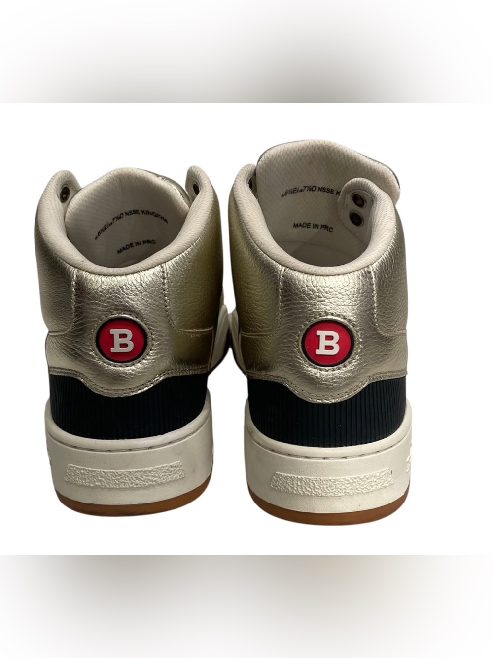 BALLY Gold Hi-Top Sneakers US Men's 10 - Picture 3 of 3